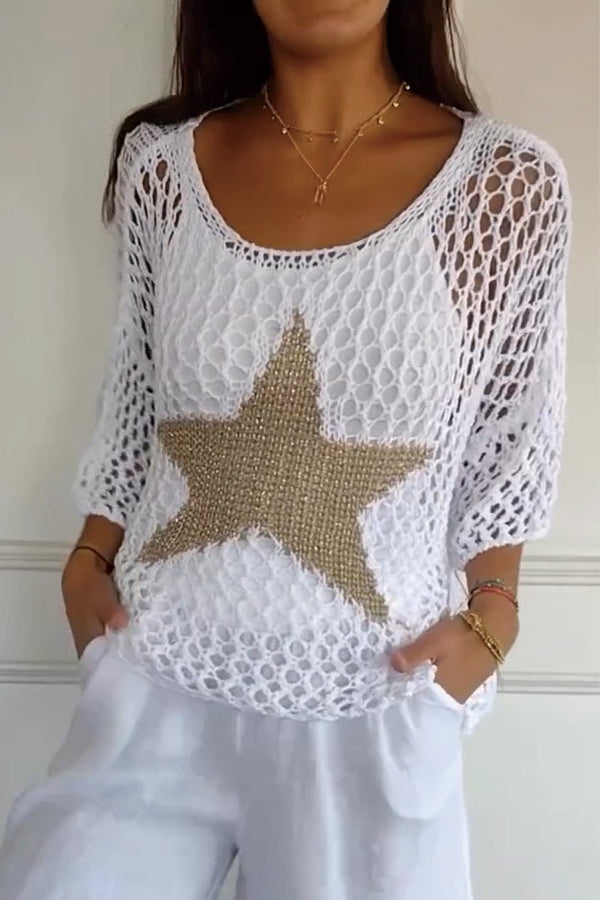 Lianne – Stilvolles Stricktop mit Sternenmuster