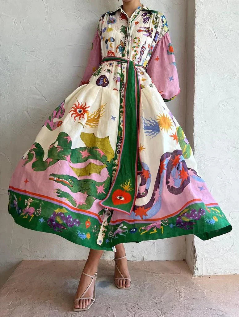 Elegantes Maxi Italienisches Kleid für jeden Anlass
