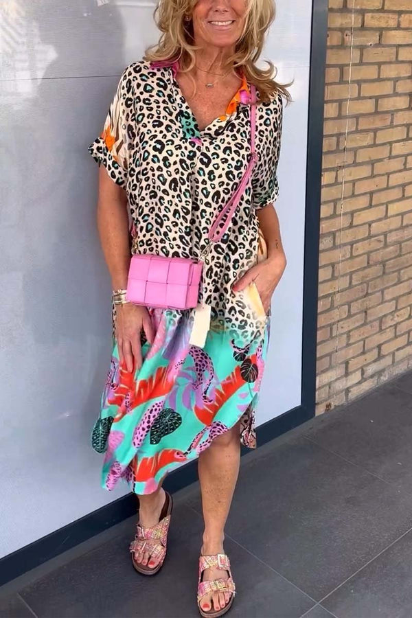 Warmes Freizeitkleid mit Leopardenmuster für dich