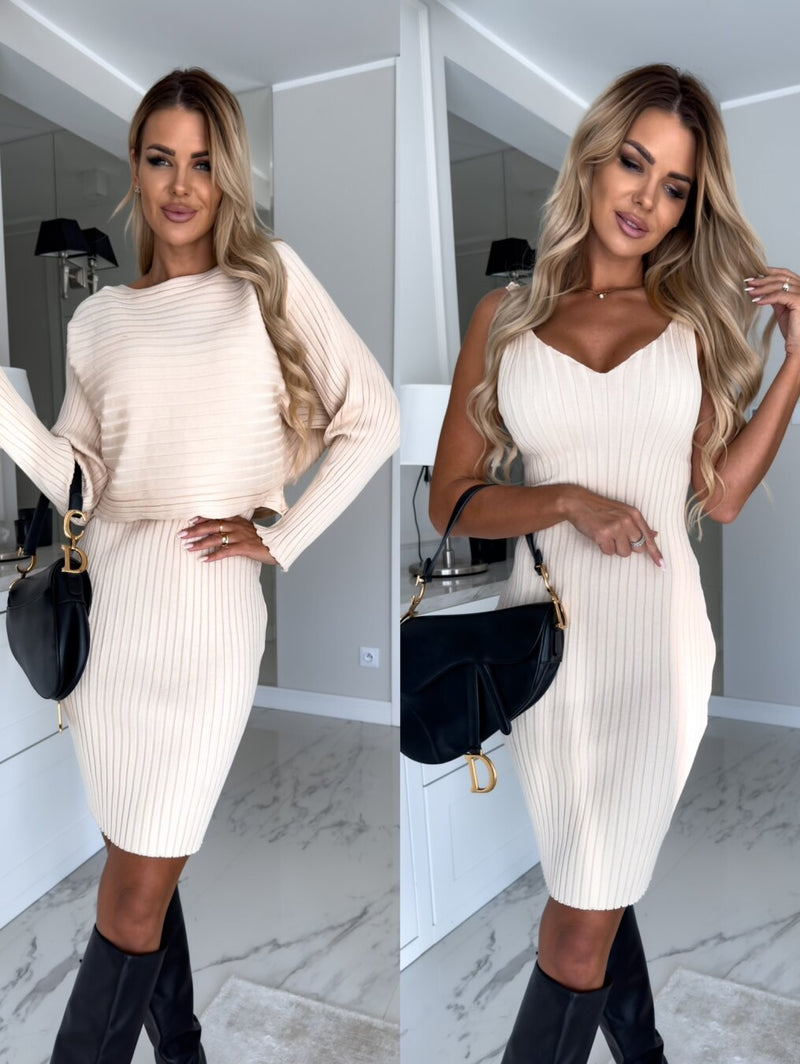 Kuscheliges - Ärmelloses Kleid mit passendem Pullover für dich