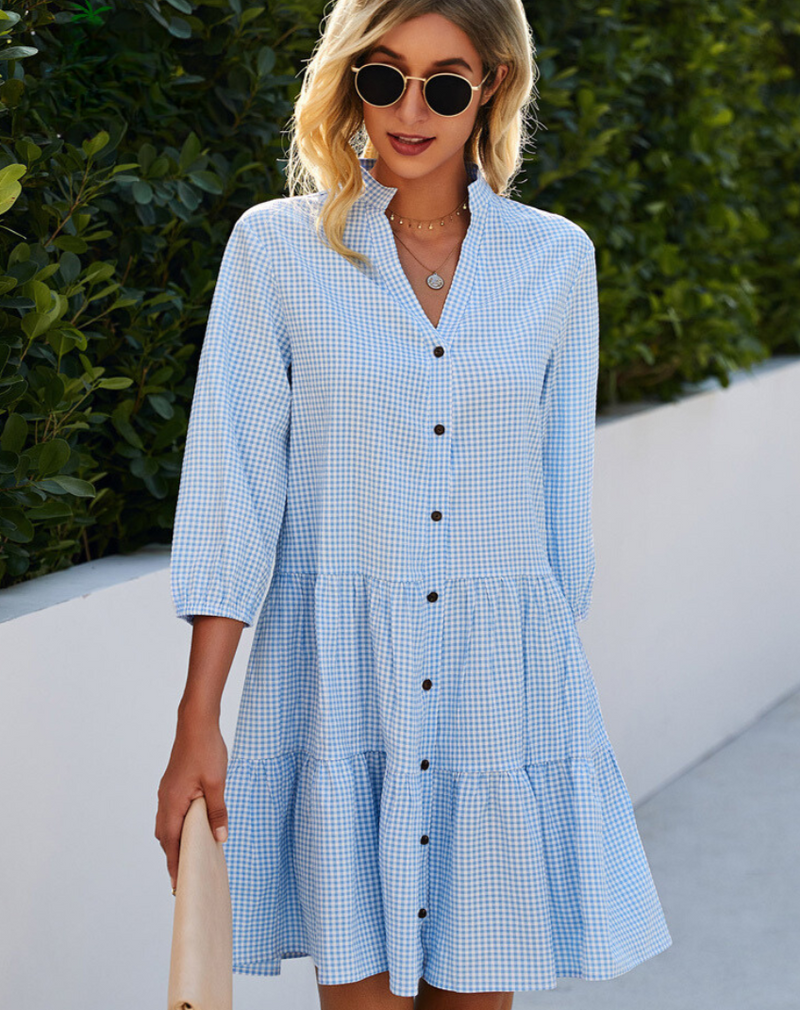Kuscheliges - Lässiges Sommerkleid mit Knopfverschluss für dich