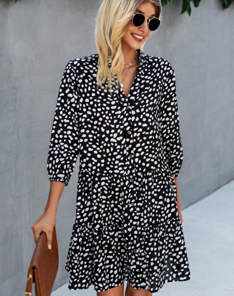 Kuscheliges - Lässiges Sommerkleid mit Knopfverschluss für dich