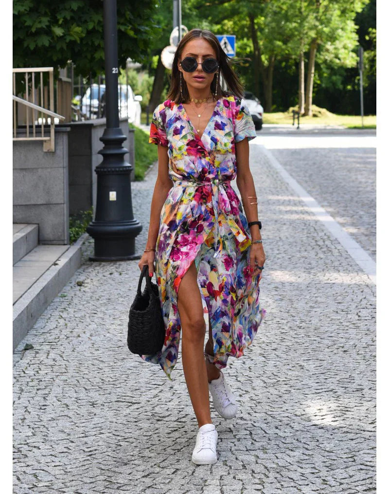 Weiches - Stilvolles V-Ausschnitt-Kleid für dich