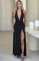 Elegantes Maxikleid Mit Rückenausschnitt Und Knoten