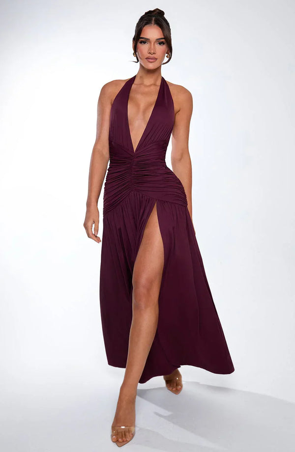 Elegantes Maxikleid Mit Rückenausschnitt Und Knoten