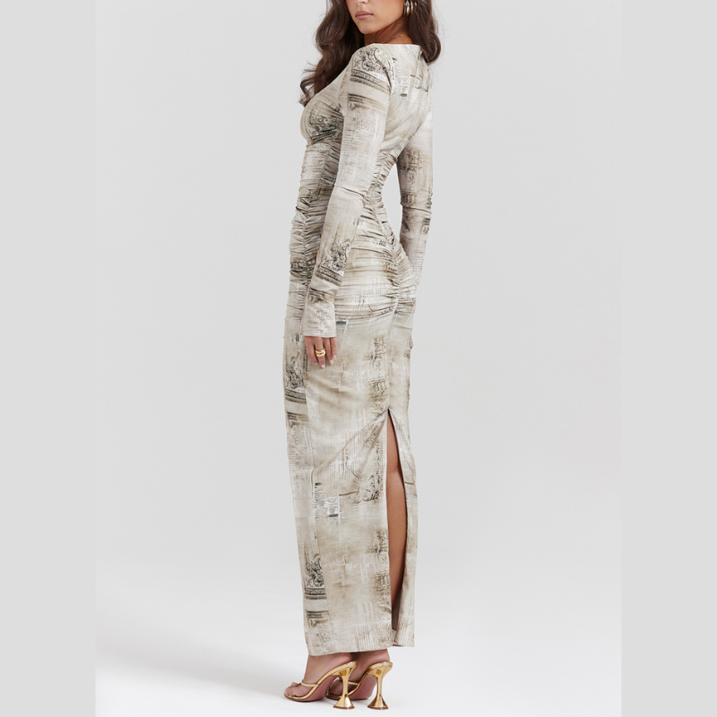Elegantes Maxikleid mit Druck für Sommerfreuden