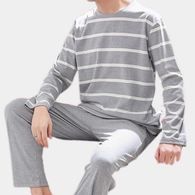 Weiche Herren-Winter-Pyjama aus Baumwolle