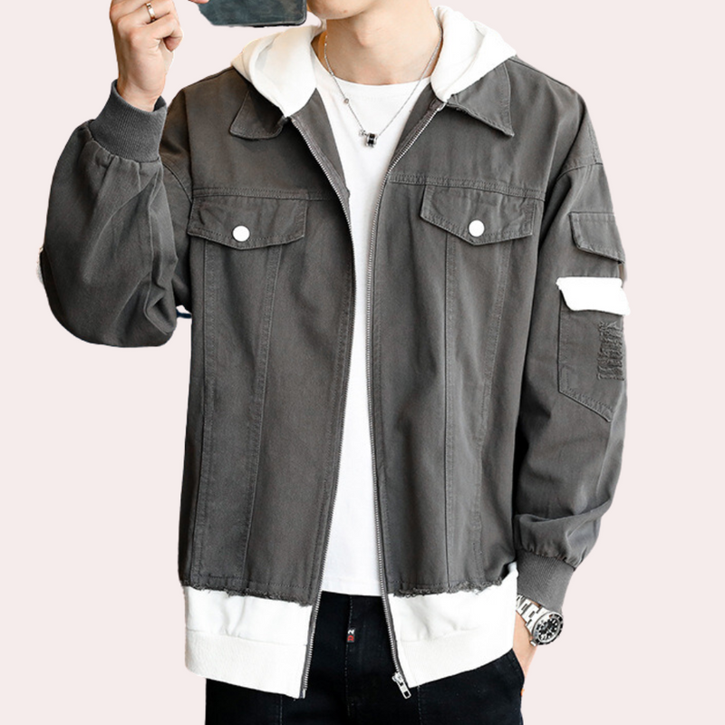 Stylischer und bequemer Denim-Kapuzenpullover