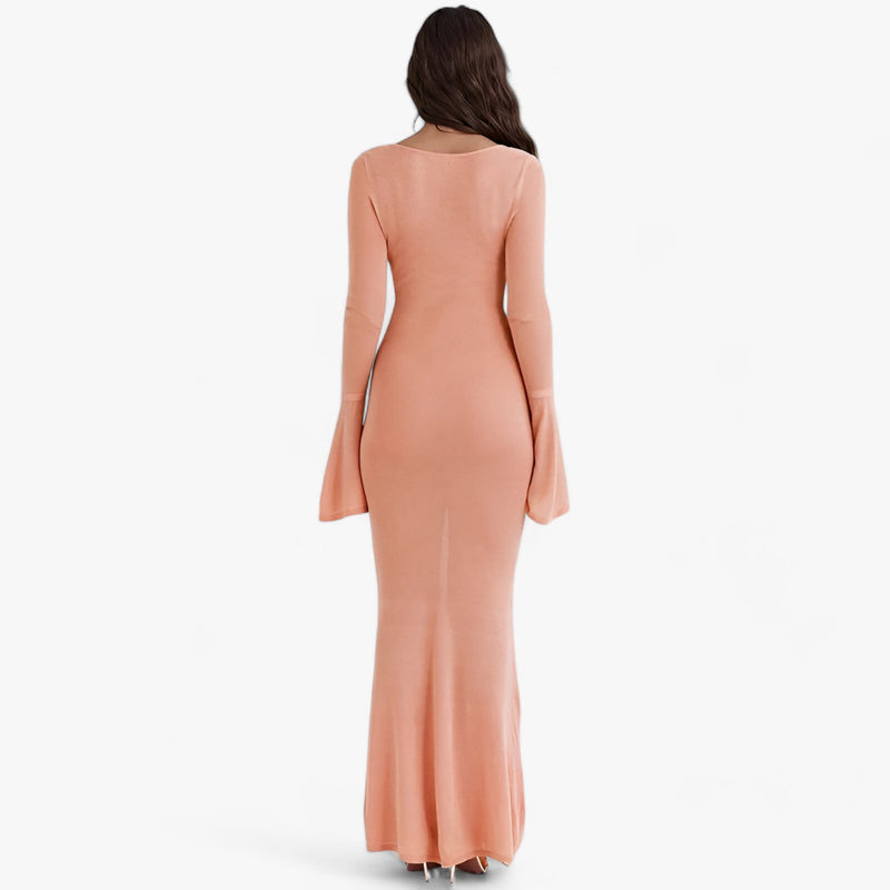 Fesches Orangefarbenes Maxikleid für Damen