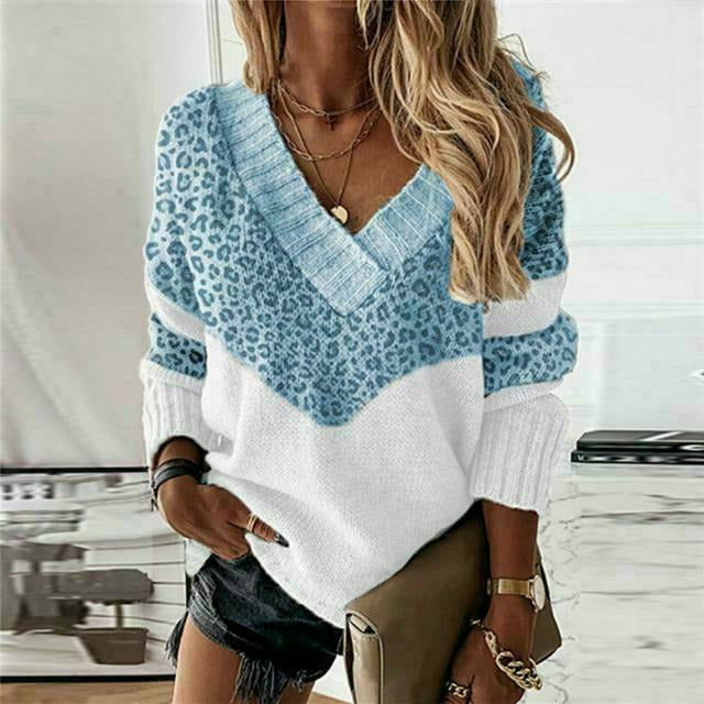 Beryl – Patchwork-Pullover mit Panthermuster