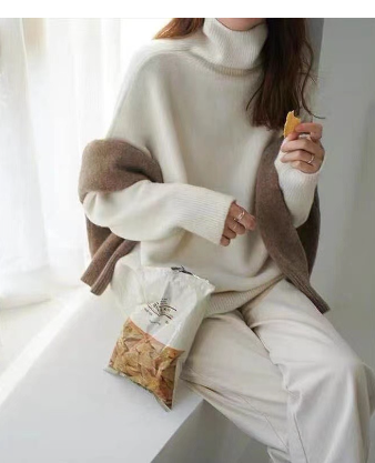 Tanya - Klassische und luxuriöse Wollpullover mit hohem Kragen