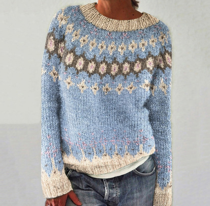 Kyra - Retro-Strickpullover mit stilvollem Muster