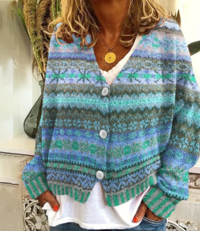Selah - Bunter langärmeliger Pullover