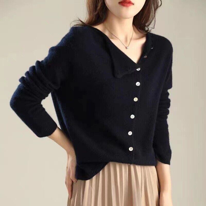 Frieda - Schlichter einfarbiger Pullover mit langen Ärmeln