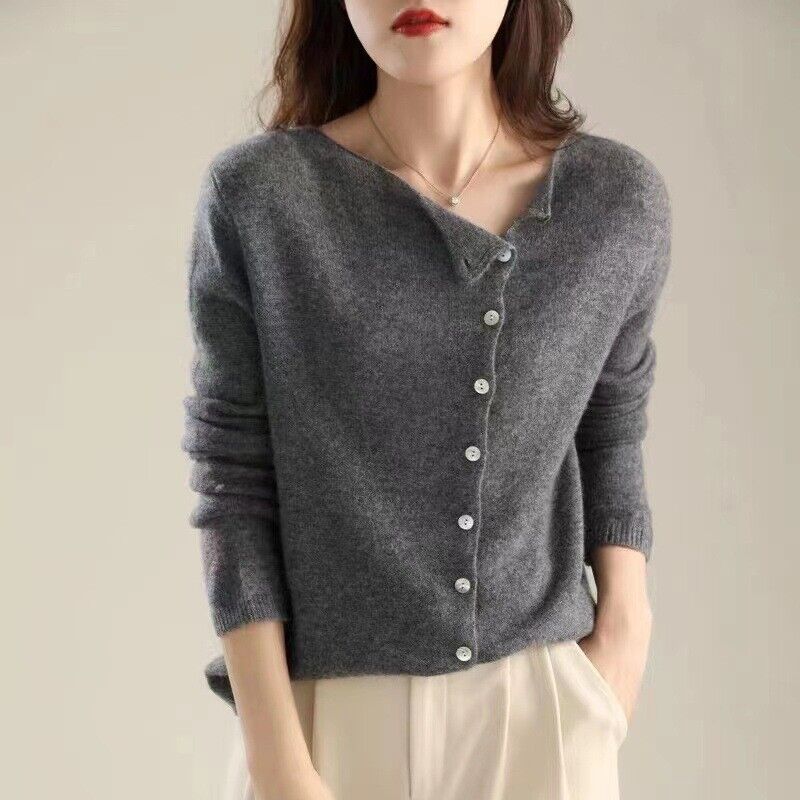 Frieda - Schlichter einfarbiger Pullover mit langen Ärmeln