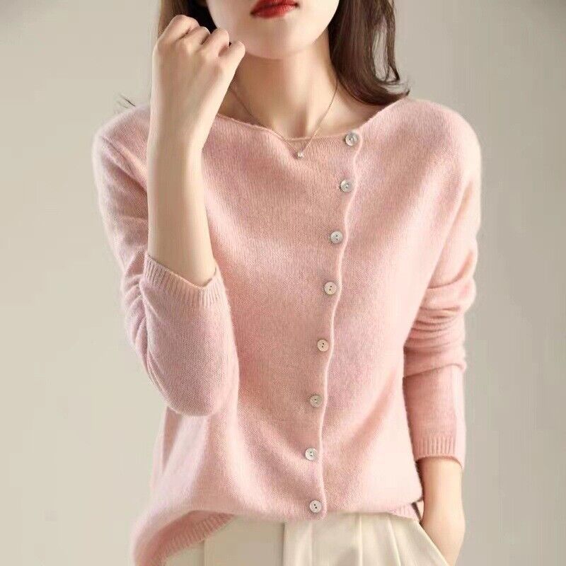 Frieda - Schlichter einfarbiger Pullover mit langen Ärmeln