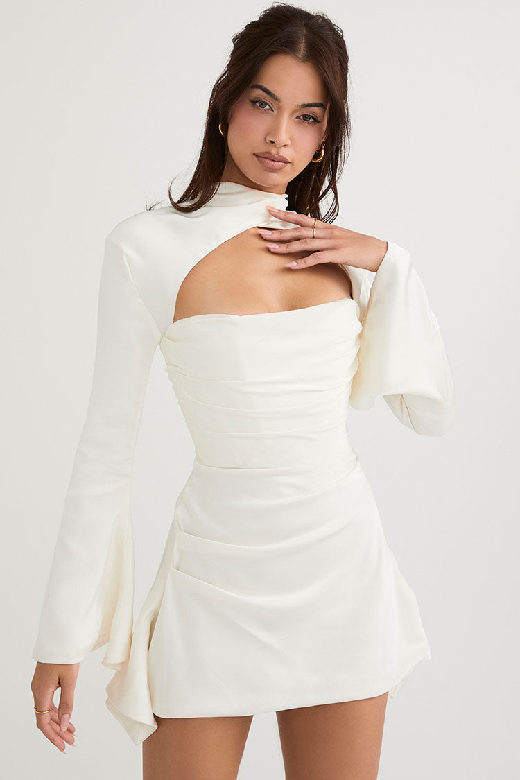 Elegantes Heidi-Satin-Party-Minikleid Mit Cutout