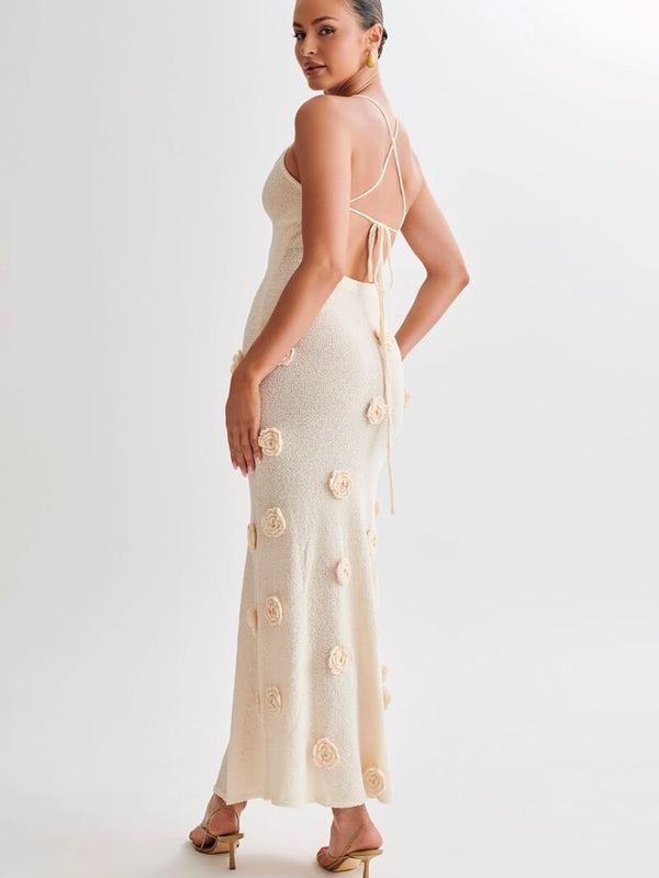 Elegantes Maxikleid mit Rosen Druck für den Sommer