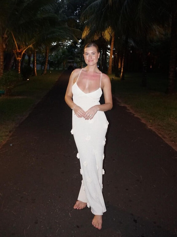 Elegantes Maxikleid mit Rosen Druck für den Sommer