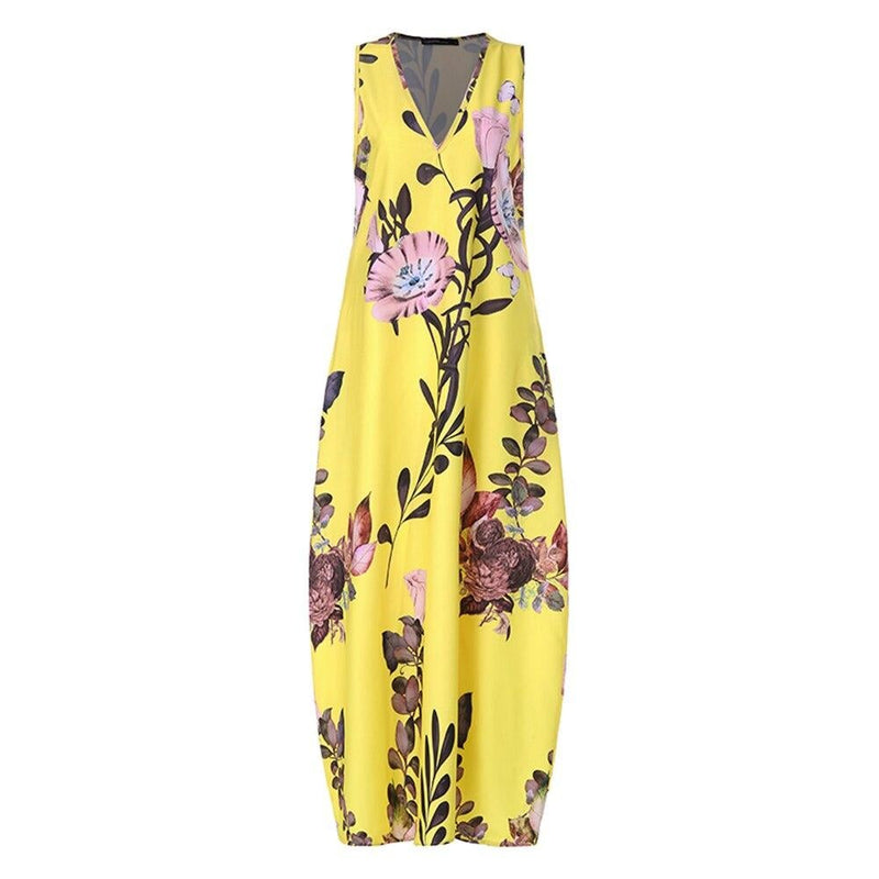 Schönes Kleid mit groayen Blumen für den Sommer