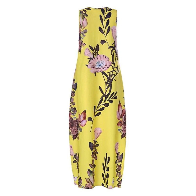Schönes Kleid mit groayen Blumen für den Sommer