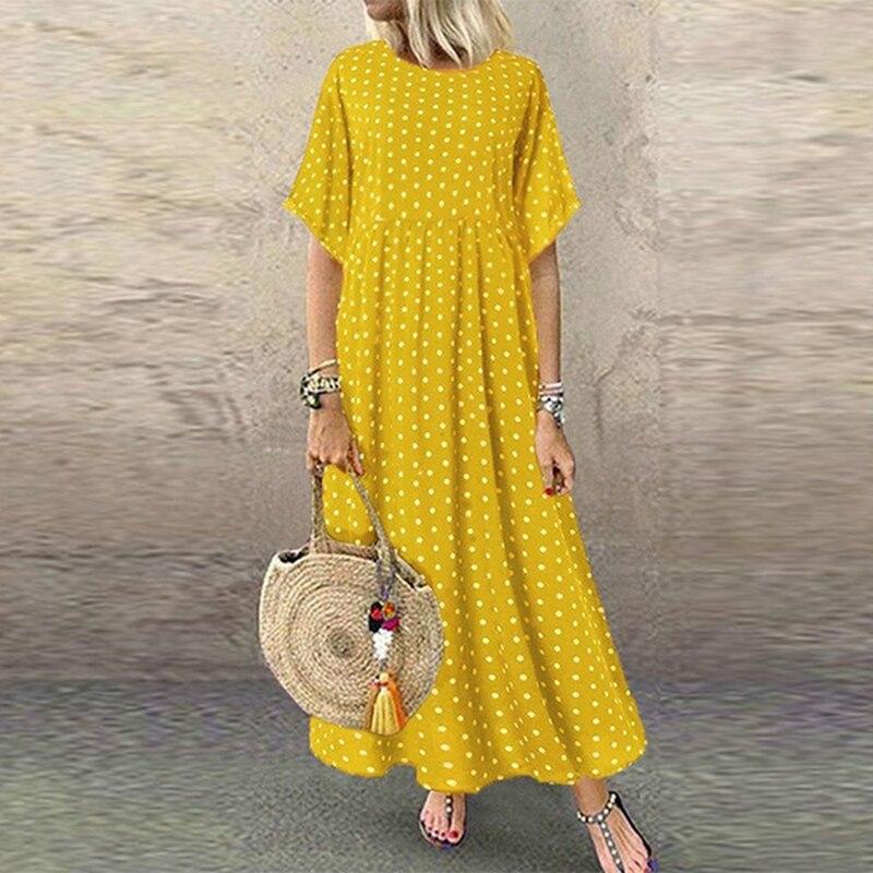 Elegantes Maxikleid mit Tupfen für den Sommer