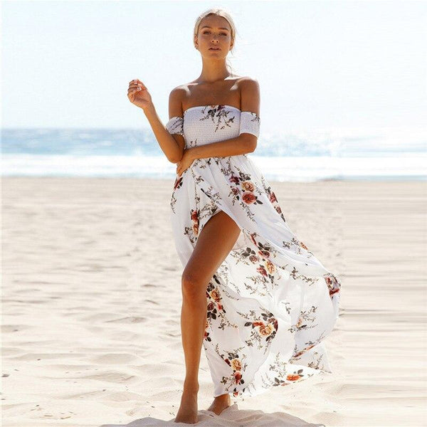 Elegantes Kleid mit Fallenden Schultern für den Sommer