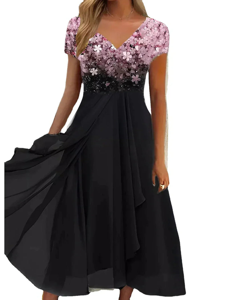 Elegantes Midi Kleid mit Blumen-Spitze