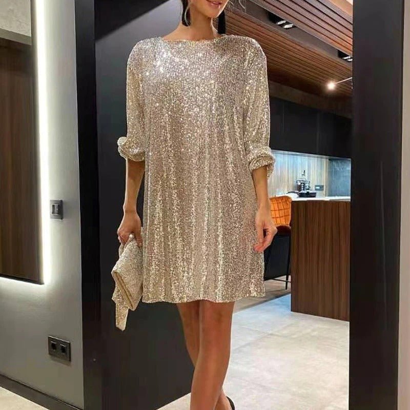 Glitzerndes Heidi -Mini Festkleid Für Feste
