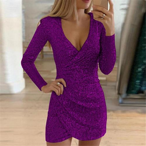 Schimmerndes Heidi -Glitter Wickel Mini Partykleid