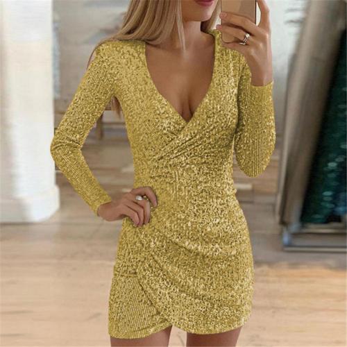 Schimmerndes Heidi -Glitter Wickel Mini Partykleid